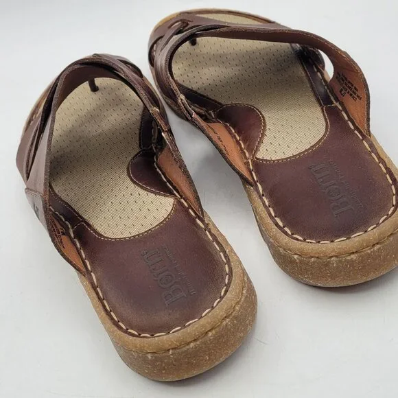 Born Sorja Sport Leather Thong Sandals Women's 9 EU 39-40 Brown - Picture 7 of 14
